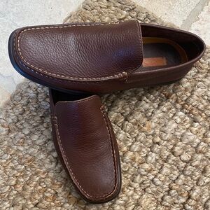 Frau FX Men’s 44 Leather Loafer Slip On 
contrast stitching driving shoe Italy